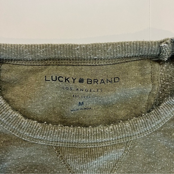 Lucky Brand Men's Olive Crewneck Sweater - Picture 3 of 4